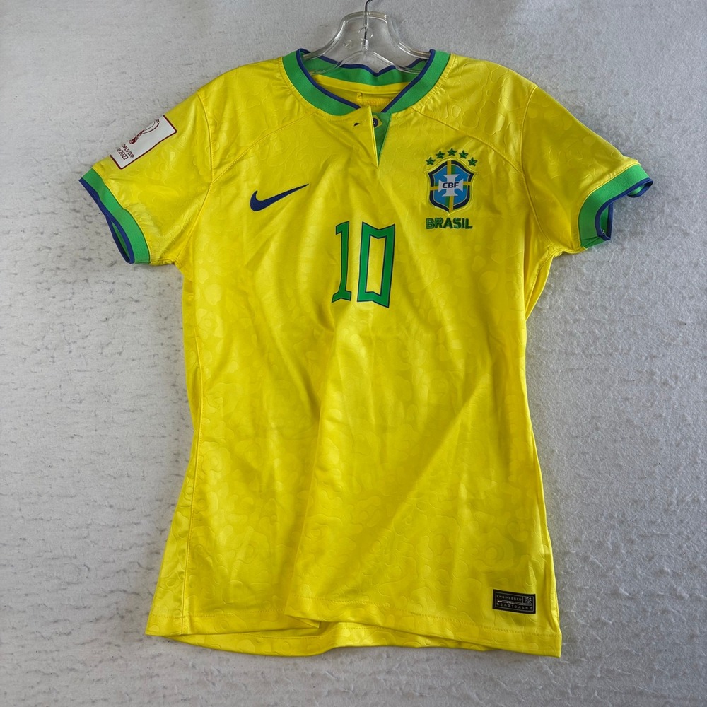 Nike Brazil Garra Brasileira Soccer Jersey‎ Mens 2XL Yellow Dri-Fit Short Sleeve
